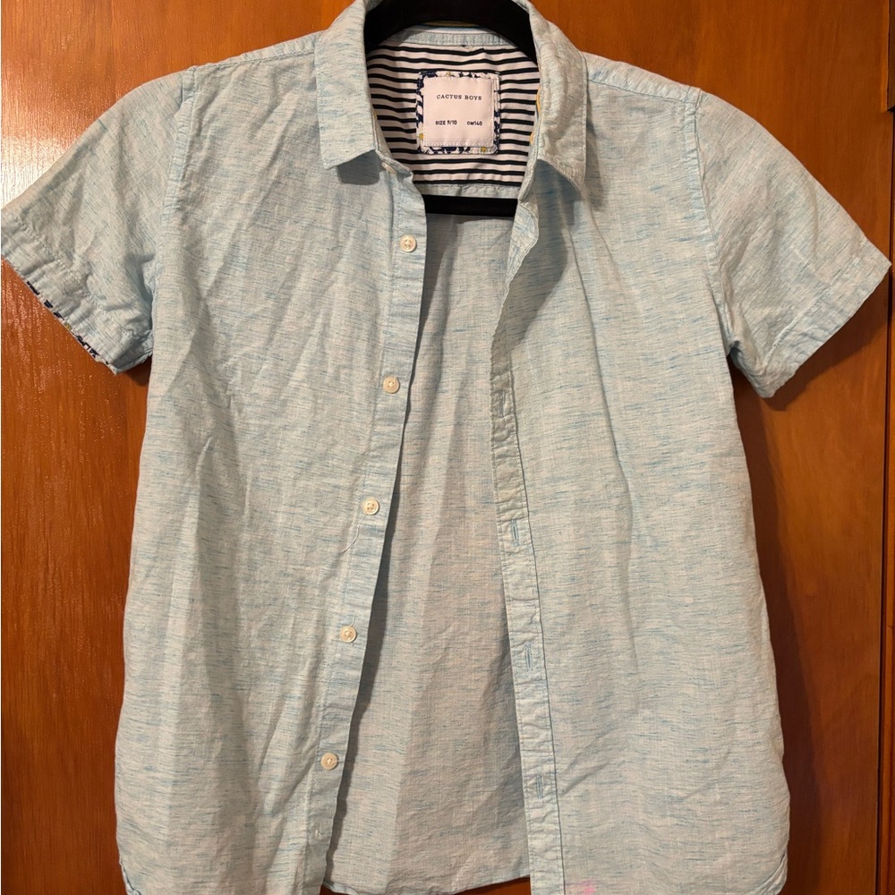 Cactus Light Blue Casual Button Down Shirt